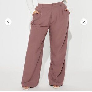 Morgan Wide Leg Trouser in Mocha Size Large - NEW